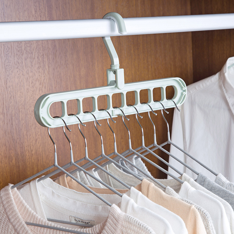 9-hole Clothes Hanger Organizer Space Saving Hanger Multi-function Folding Magic Hangers Drying Racks Scarf Clothes Storage - Image 9