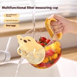 Cartoon Filter Measuring Cup With Scale Food Grade Multifunctional Egg Beater