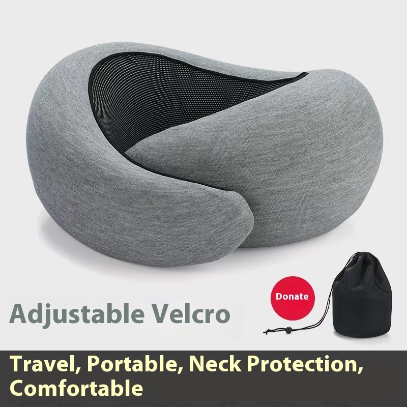 Soft Memory Foam Travel Neck Pillow U Shape Adjustable Support Comfortably Sleeping On Plane Car Office Noon Break - Image 3