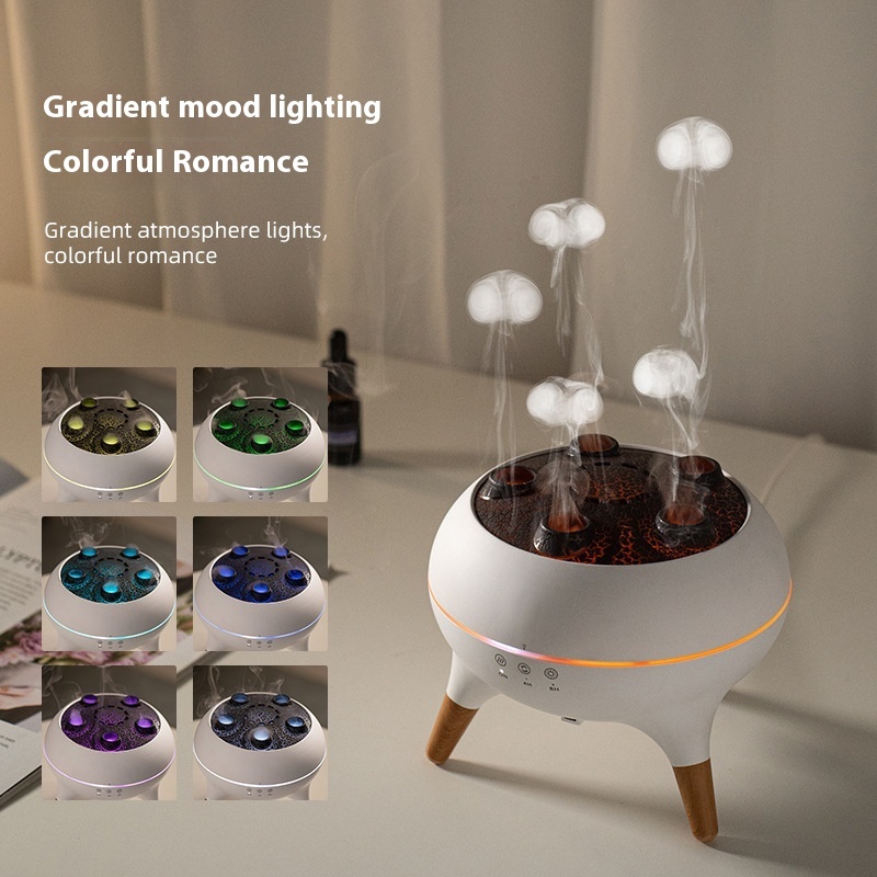 Household Intelligent Jellyfish Ultrasonic Air Humidifier Ultrasonic Porous Atomization Timing Remote Control Humidifier Aroma Diffuser - Image 4