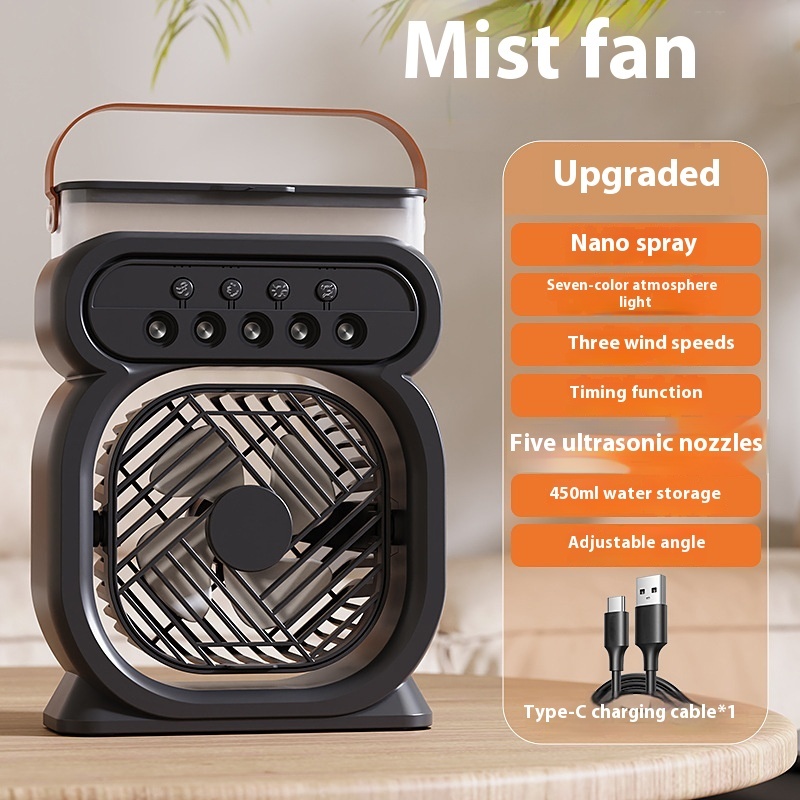 3 In 1 Portable Air Conditioner Evaporative Air Cooler LED Night Lights 3 Speeds Humidifier Fan For Home Office - Image 8