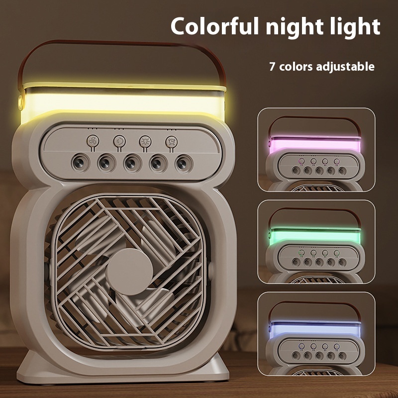 3 In 1 Portable Air Conditioner Evaporative Air Cooler LED Night Lights 3 Speeds Humidifier Fan For Home Office - Image 5