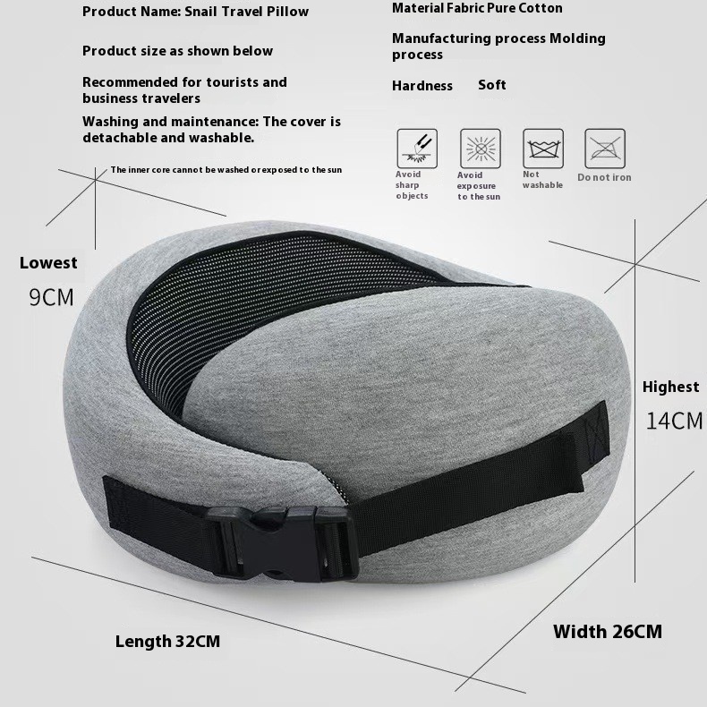 Soft Memory Foam Travel Neck Pillow U Shape Adjustable Support Comfortably Sleeping On Plane Car Office Noon Break - Image 5