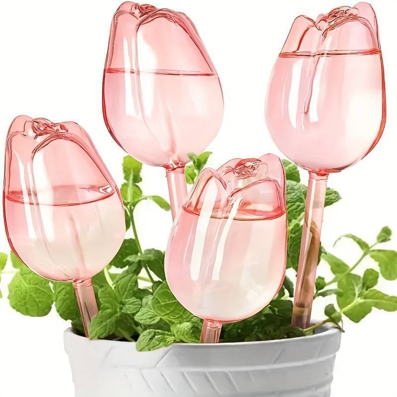Pink Tulip Plant Watering Balls Suitable For Indoor And Outdoor Plants Automatic Plant Drippers Automatic Watering - Image 4
