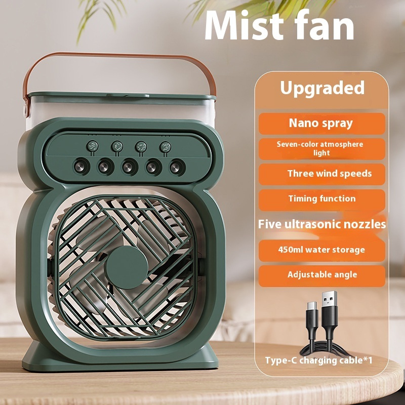 3 In 1 Portable Air Conditioner Evaporative Air Cooler LED Night Lights 3 Speeds Humidifier Fan For Home Office - Image 9